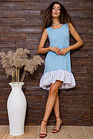 Летнее платье с рюшей голубого цвета 167R100-2 Ager S OB, код: 8231448