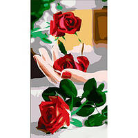 Картина по номерам "Роза на руке" 50х25 см ptoys