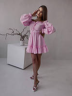 Ніжна сукня з мусліну рожевого кольору 27516 LAM 46/48