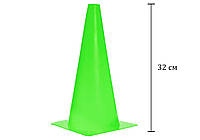 Конус-фишка спортивная EasyFit для тренировок зеленая 32 см (инвентарь для разметки полей, для игр и