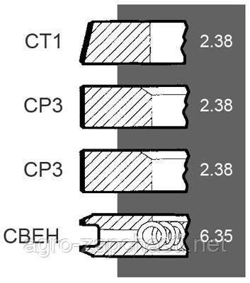 Cальники поршня 4 шт.