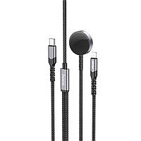 Бездротове зарядне пристрій HOCO CW54 2-in-1 charging cable iP+iWatch Black