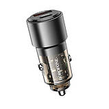Автомобільний зарядний пристрій BOROFONE BZ20A Smart 83W dual port PD65W+QC3.0 car charger Transparent Black, фото 3