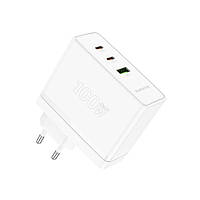 Сетевой зарядний пристрій BOROFONE BN11 Imperial PD100W three-port(2C1A) charger White