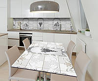 Наклейка 3Д вінілова на стіл Zatarga «Срібні вінітки» 600х1200 мм для будинків, квартир, з TT, код: 6508424