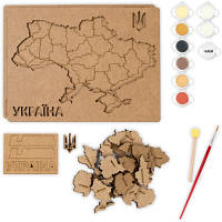 Набор для творчества Rosa Talent Карта Украины 3D цвета металлики 24.5х18.5 см 4823098532538 n