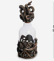 Статуэтка бутылка Veronese Осьминог 16х9 см 1906357 бронзовое напыление полистоуна+ стекло Купи уже сегодня!