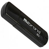 USB флеш наель Mibrand 8GB Grizzly Black USB 2.0 MI2.0/GR8P3B n