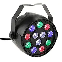 Набір світлодіодних прожекторів для сценічного освітлення Disco DJ Party Show Bar, 12 мультичипових RGB-світлодіодів, 27х14х26 см,