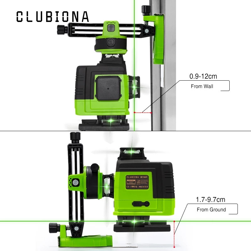 Лазерный уровень нивелир Clubiona IE16R 4D с приемником Откалиброванный - фото 3 - id-p2186273821