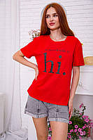 Женская футболка красного цвета с принтом 198R001 Ager S KB, код: 8229256