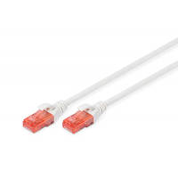 Патч-корд 0.5м, CAT 6 UTP, AWG 26/7, Cu, LSZH, white Digitus DK-1617-005/WH d