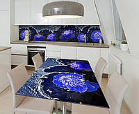 Наклейка виниловая на стол Zatarga Синие Пионы Вода 600х1200 мм XN, код: 5561901