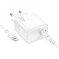 Мережевий зарядний пристрій BOROFONE BA77A Insightful single port PD30W charger set(C to iP) White hmt