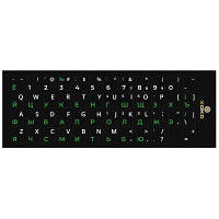 Наклейка на клавиатуру XoKo 48 keys UA/rus green, Latin white (XK-KB-STCK-SM) and