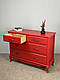 Дизайнерський комод "Моне" з натурального дерева в червоному кольорі, фото 2