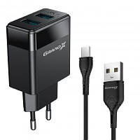 Зарядное устройство Grand-X 2USB 5V 2,4A + Type-C cable CH-50T d