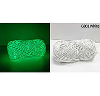 Люминесцентная Полиэфирная Пряжа "Сияние Ночи" Glow Yarn China от Sara Victoria. G001 белый