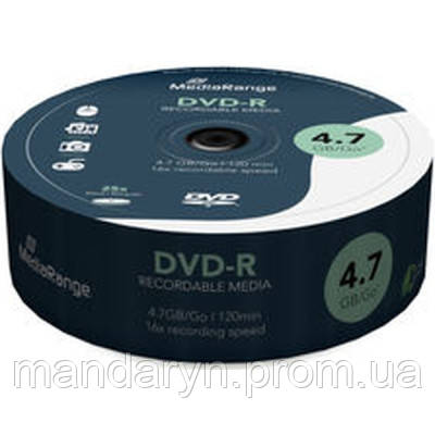 Диск DVD Mediarange DVD-R 4.7GB 120min 16x speed, Cake 25 MR403 d - фото 2 - id-p2186312273