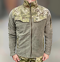 Армейская Кофта флисовая WOLFTRAP, теплая, размер M, Олива, Камуфляжные вставки на рукава, плечи, карманы Купи