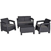 Комплект садових меблів Keter Bahamas Set 1 диван + 2 крісла + 1 стіл графіт 230686