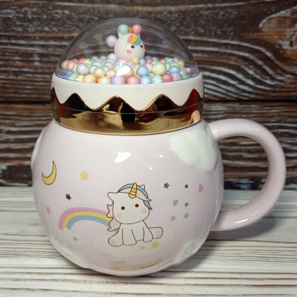 Чашка керамічна з кришкою "Магічний Єдиноріг", 350мл (Кружка для дітей)