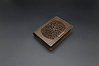 Дерев'яна скринька-книга з фанери з різьбленням дерево для грошей і прикрас 12х9(10х6.3)см