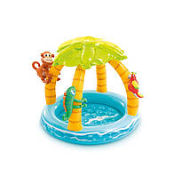 Дитячий надувний басейн із навісом Тропічний острів 120x86 cm для дітей з 1 року