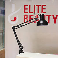 Настільна лампа на струбцині чорна