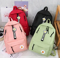 Рюкзак 4в1 с цветочным принтом ромашки Стильный и яркий набор 4 в 1 рюкзак, шопер сумка, сумочка, пенал.