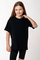 2544-83чор Черная футболка oversize тм Авекс