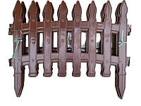 Декоративный садовый забор пластиковый 45 см х 37 см, коричневый
