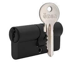 Циліндр дверний OZEN 100 ключ/ключ чорний, 3 ключі (Туреччина)
