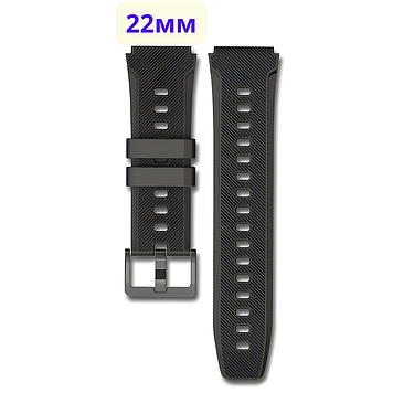 Силіконовий ремінець для смарт годинника 22мм чорного кольору для Smart Watch Modfit Sniper Sniper Pro lemfo С22 та ін.