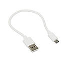 Кабель USB - micro USB для зарядки та живлення 0,19 м Білий ( код: USB-micro 02m ), фото 4