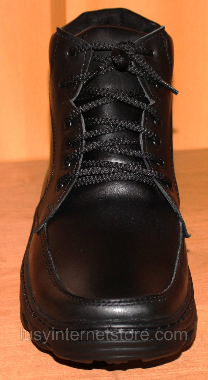 Ботинки мужские зимние черные на шнурках от производителя модель АМ350 - фото 3 - id-p376501503