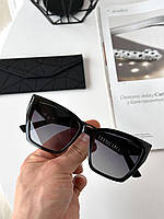Роскошные брендовые очки солнцезащитные женские в оправе кошечки, Черные