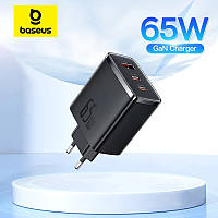 Мережевий зарядний пристрій BASEUS GaN5 65W Compact Cube Pro 2C+U Black