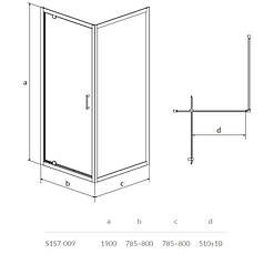 Кутова кабіна 80*80*190 см Cersanit ARTECO PIVOT, фото 4
