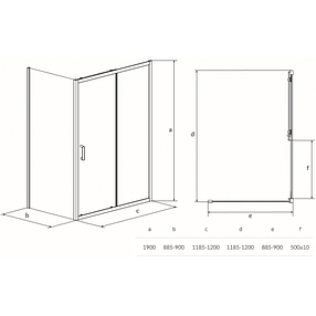 Прямокутна душова кабіна 120*90*190 см без піддону Cersanit ZIP, фото 3
