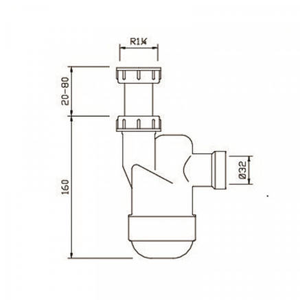 Сифон Prevex для умивальника Ventloc, фото 2