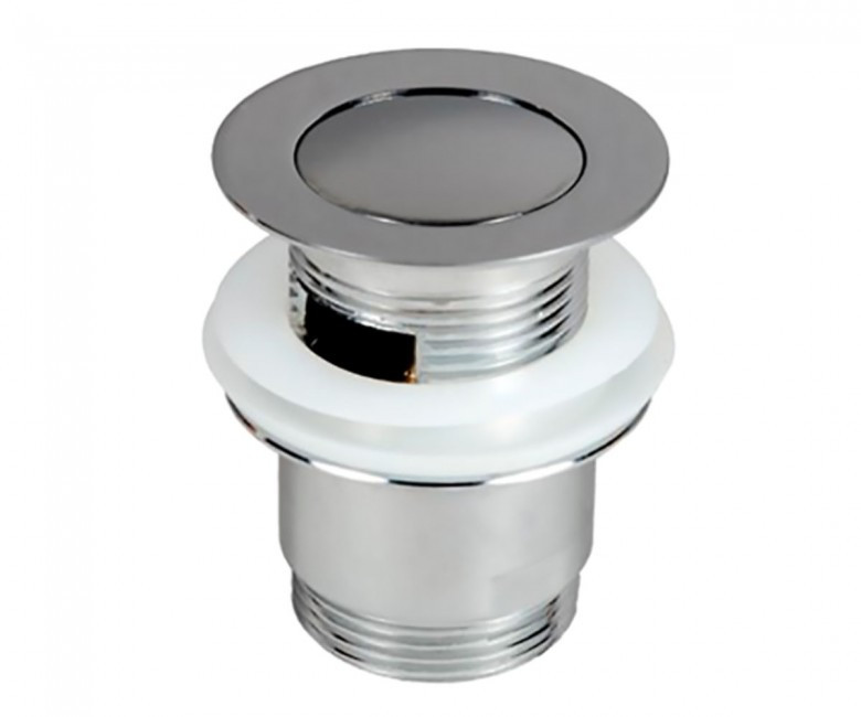 Донний клапан Prevex сифона для умивальника з переливом, клік-клак з малою заглушкою, метал