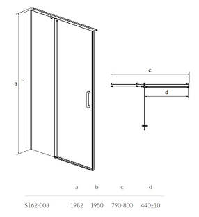 Дверцята душової кабіни MODUO на завісах, ліві, 80*195, фото 3