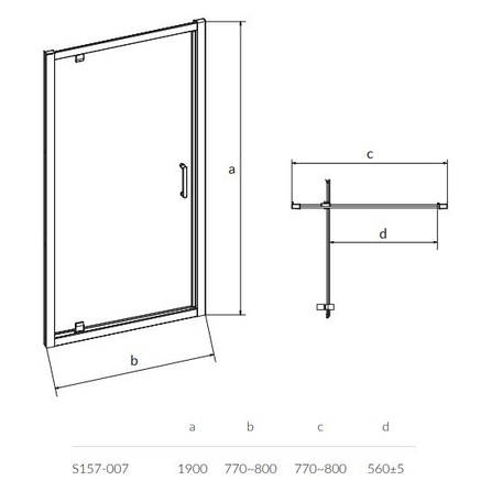 Дверцята душової кабіни ARTECO PIVOT 80*190, фото 2