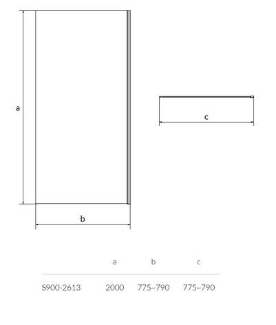 Стінка для душової кабіни CREA 80*200, фото 2