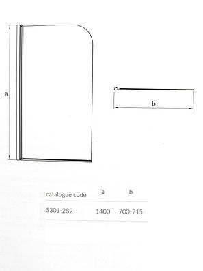 Шторка для ванни EASY NEW, одинарна, 140*70, фото 2