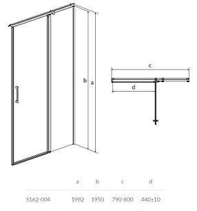 Дверцята душової кабіни MODUO на завісах, праві, 80*195, фото 3