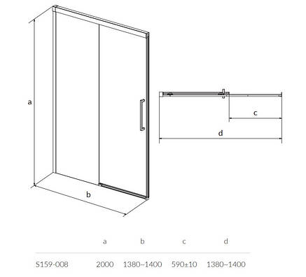 Розсувні дверцята для душової кабіни CREA 140*200, фото 2