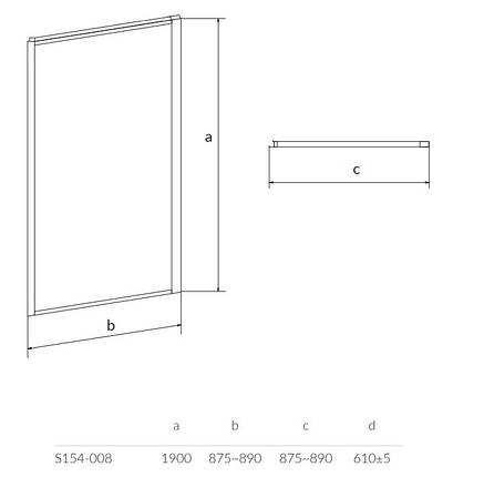 Стінка для душової кабіни ZIP 90*190, фото 2