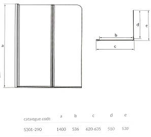 Шторки на ванну EASY NEW, подвійна 140Х115, фото 2